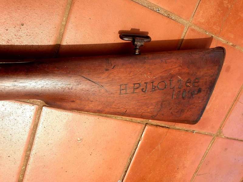 1875 ZULU WAR BLACK POWDER WESTLEY RICHARDS MONKEY TAIL   IN 450, PERSONALIZED TO HPJ KOTZEE 1877