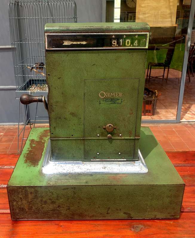 ANTIQUE OHMER OHIO USA CASH REGISTER DISPLAY. VERY HEAVY PIECE