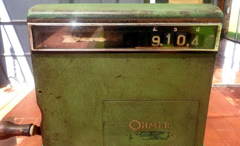 ANTIQUE OHMER OHIO USA CASH REGISTER DISPLAY. VERY HEAVY PIECE