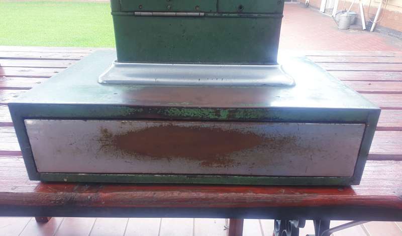 ANTIQUE OHMER OHIO USA CASH REGISTER DISPLAY. VERY HEAVY PIECE