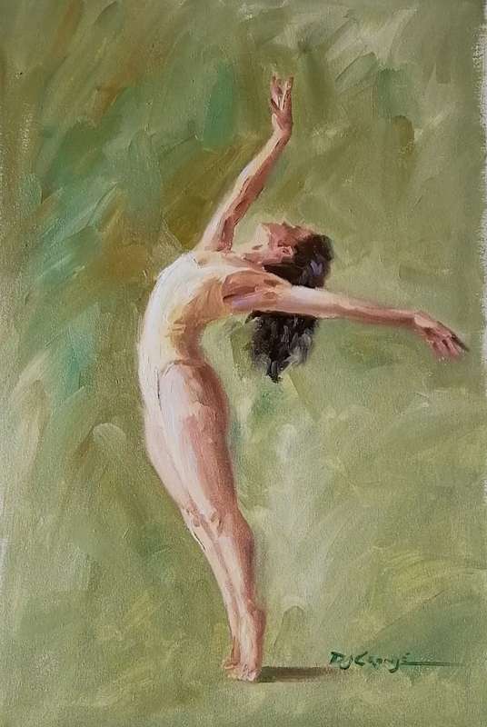 Dancer, Oil painting by Danie Cronjé on canvas roll, unframed
