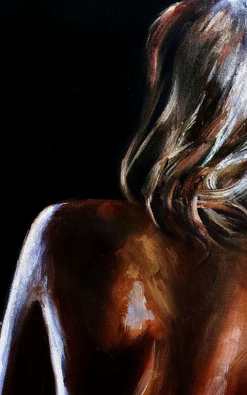 Rear Nude Oil painting by Danie Cronjé on A1 canvas roll, unframed