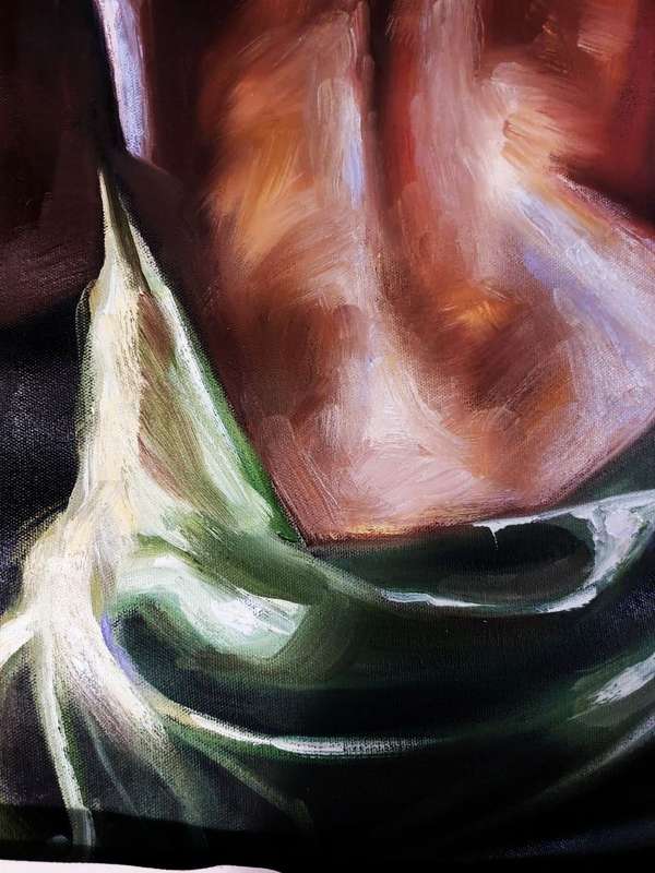 Rear Nude Oil painting by Danie Cronjé on A1 canvas roll, unframed