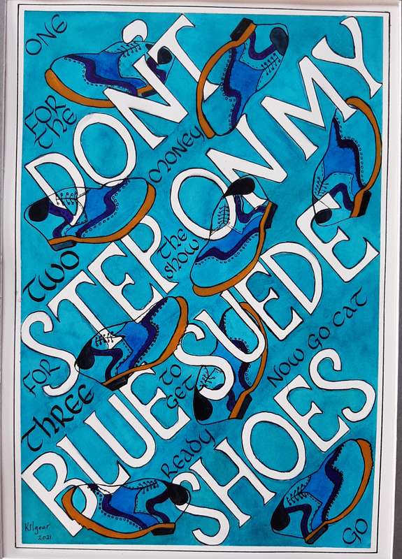 Blue Suede Shoes  watercolour