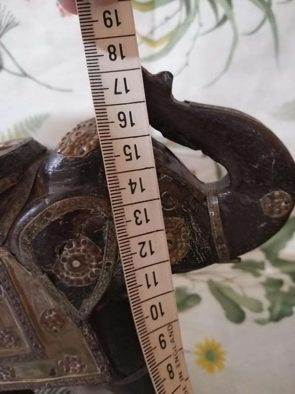 Wood and Brass Elephants x2