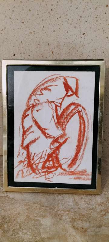 South African Artist John Mophethe Selesho (1956 - ) Pastel on Cardboard. (Nr1)