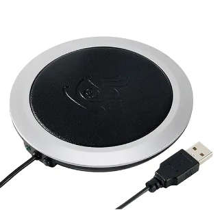 PU Leather USB Cup Heater USB Heating Coaster USB Mug Heater Pad-Black