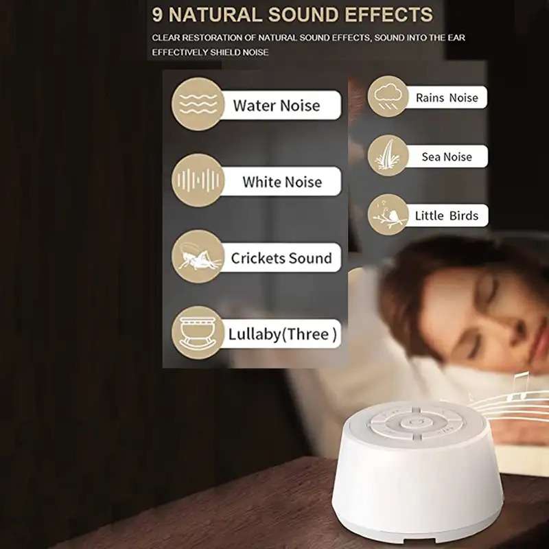 White Noise Baby Sleep Machine with 9 Soothing Sounds & Night Light.