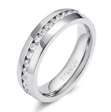 Titanium Ring for Men and Women, 6mm Band (Nr44)