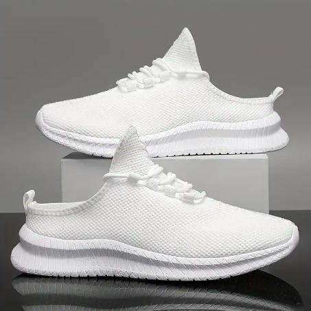 Mens Casual Athletic Shoes - Breathable Mesh Fabric, Low-Top Lace-Up Shoes SIZE UK 6