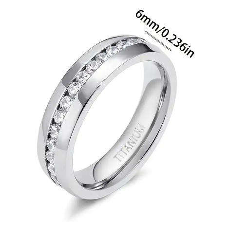 Titanium Ring for Men and Women, 6mm Band (Nr44)