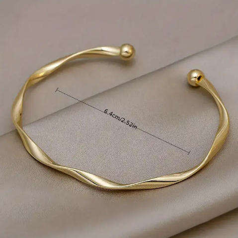 Elegant Simple Twist Open Cuff Bracelet (Nr39)