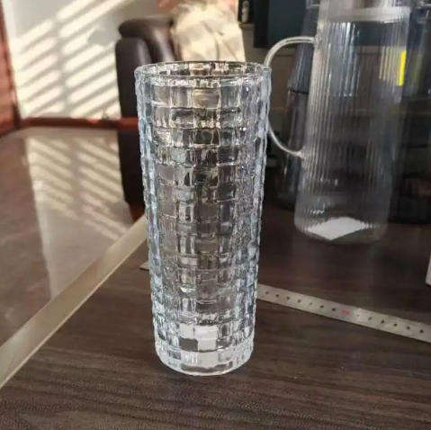 Crystal Clear Rattan Weave Glass Vase