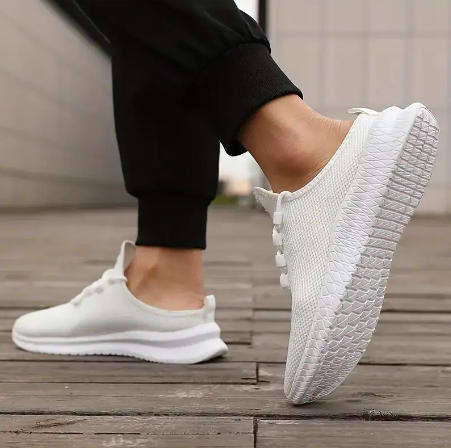 Mens Casual Athletic Shoes - Breathable Mesh Fabric, Low-Top Lace-Up Shoes SIZE UK 6
