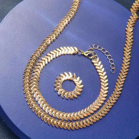 3pcs Women's Accessories Including A Necklace Bracelet And Ring (Nr37)