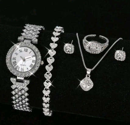 Amazing Luxurious Woman Faux Diamond Decor 6pcs Quartz Watch Set (Nr47)