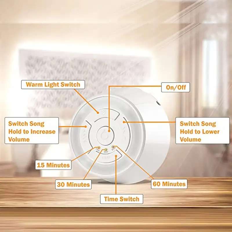 White Noise Baby Sleep Machine with 9 Soothing Sounds & Night Light.