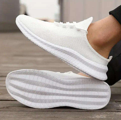 Mens Casual Athletic Shoes - Breathable Mesh Fabric, Low-Top Lace-Up Shoes SIZE UK 6