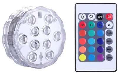 10LED RGB Submersible Waterproof Pool Wedding Party Vase Light +Remote Control