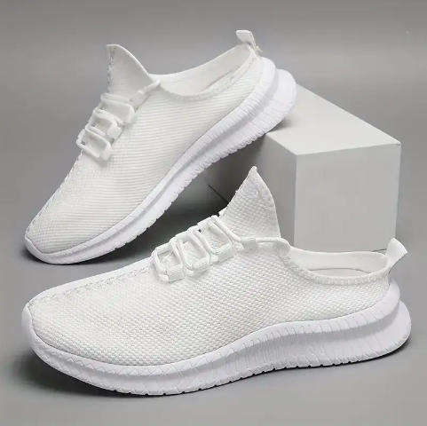 Mens Casual Athletic Shoes - Breathable Mesh Fabric, Low-Top Lace-Up Shoes SIZE UK 6