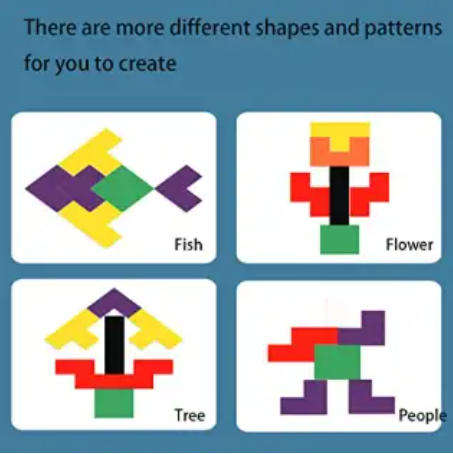 Wooden Intelligence Block (Tetris Block) Small (10pcs)
