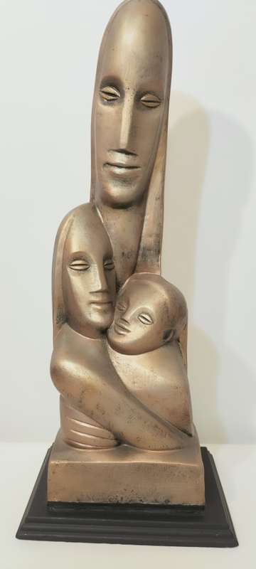 Absolutely Magnificent Art Deco Rima Padova Cast Plaster Mother and Children Circa 1950