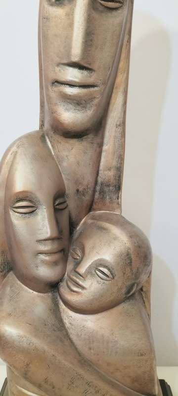 Absolutely Magnificent Art Deco Rima Padova Cast Plaster Mother and Children Circa 1950
