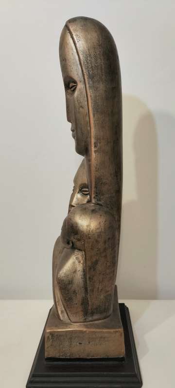 Absolutely Magnificent Art Deco Rima Padova Cast Plaster Mother and Children Circa 1950