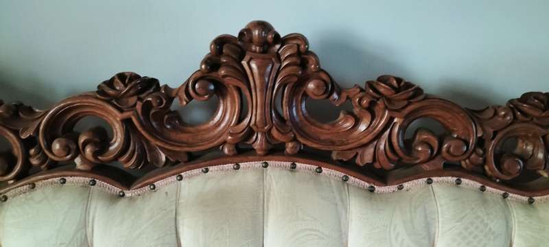 Magnificent French Baroque Style Ornately Hand Carved Solid Rose Wood Lounge Set - COLLECTION ONLY