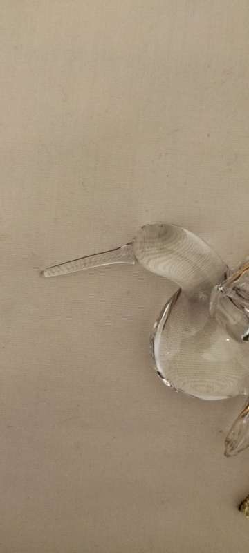 Bird Figurine nr 11 Quality Hand Blown Delicate Solid Glass with Gilding Hanging Sun Bird