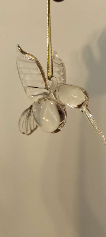 Bird Figurine nr 11 Quality Hand Blown Delicate Solid Glass with Gilding Hanging Sun Bird