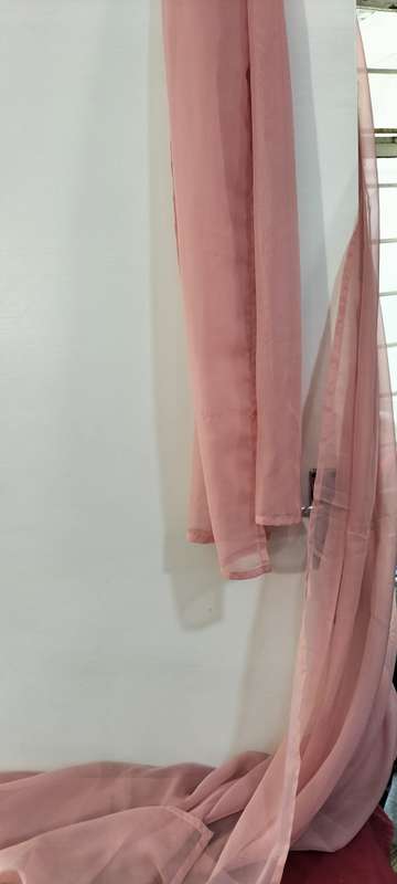 Pink Voile Window Draping