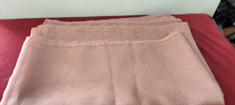 Pink Voile Window Draping