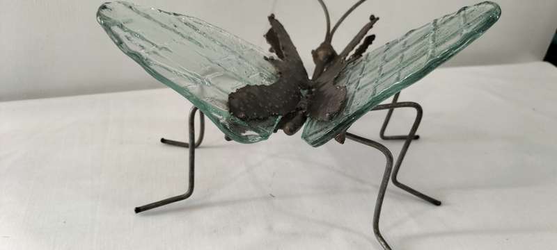 A Magnificent Well Made Large Metal and Glass Butterfly