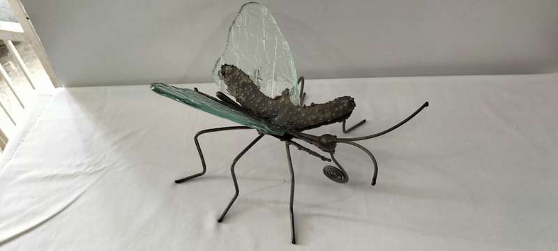 A Magnificent Well Made Large Metal and Glass Butterfly
