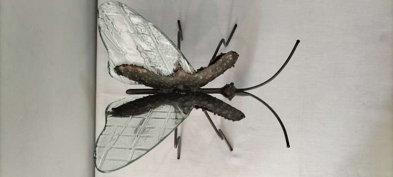 A Magnificent Well Made Large Metal and Glass Butterfly