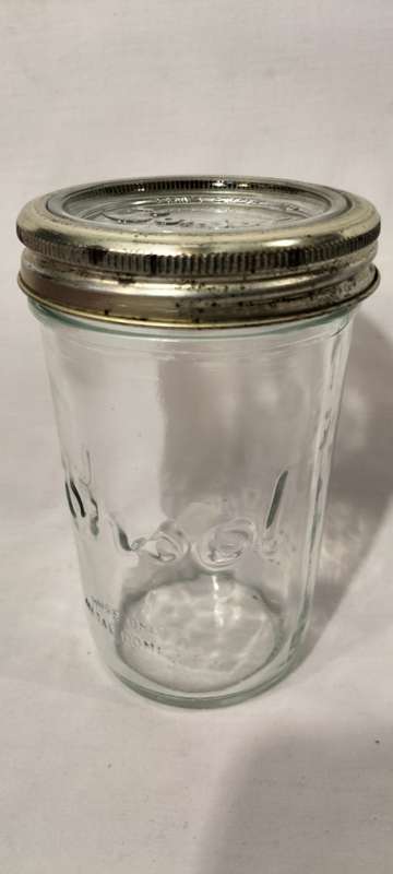 Quality Consol Glass Preserve Jar with Glass dome and Metal Ring 500ml. (type3)
