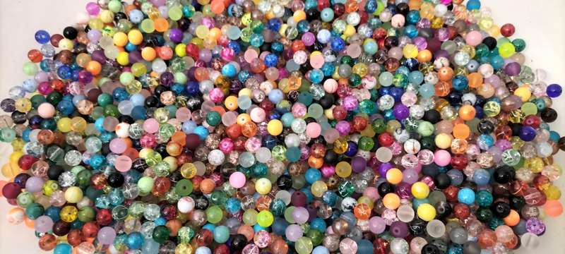 1.5kg Massive +- 2400 Round 6-7mm Quality Glass Beads Bulk Mix - (B1)