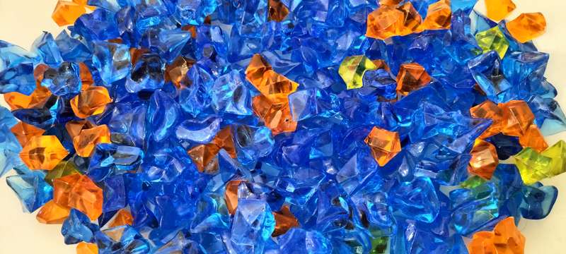 650g Massive +- 25mm Coloured Acrylic "Ice" Decorations Bulk Mix - (B4)