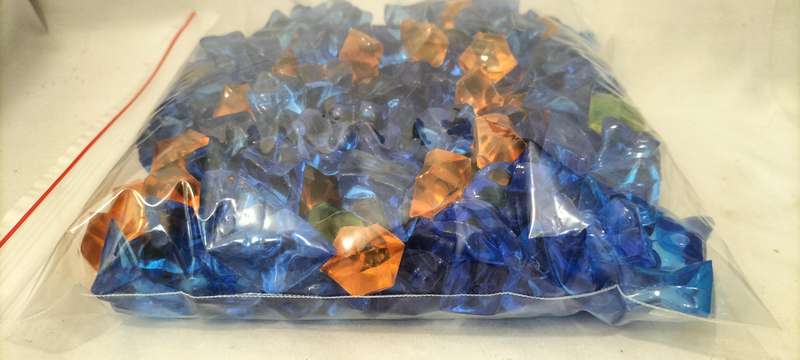 650g Massive +- 25mm Coloured Acrylic "Ice" Decorations Bulk Mix - (B4)