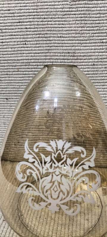 Magnificent Intact Circa 1970 Light Amber Lamp/Light Shade
