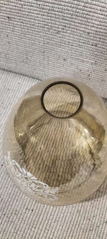 Magnificent Intact Circa 1970 Light Amber Lamp/Light Shade