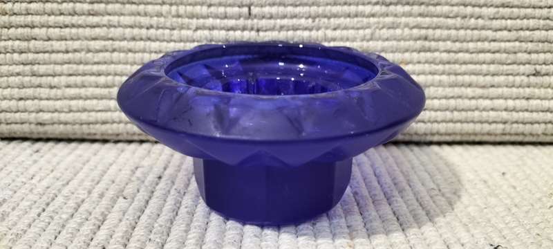 A Rare Cobalt Blue Three Size Glass Candle Holder. 245g.