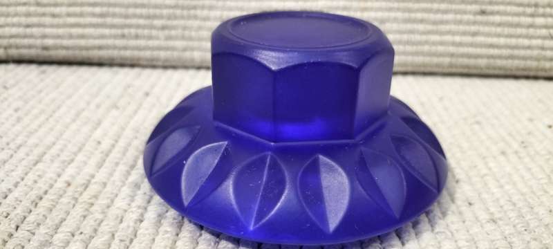 A Rare Cobalt Blue Three Size Glass Candle Holder. 245g.