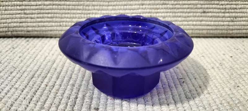 A Rare Cobalt Blue Three Size Glass Candle Holder. 245g.