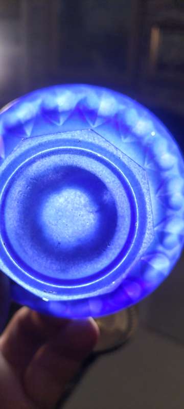A Rare Cobalt Blue Three Size Glass Candle Holder. 245g.