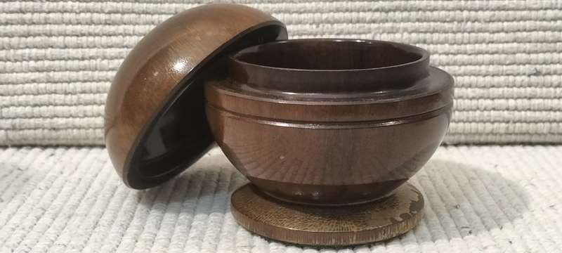 An Extremely well Made Solid Stinkwood Lidded Trinket Holder.