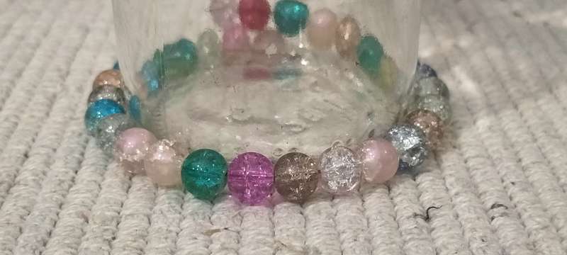 1 Ring Memory Crackle Glass Bracelet. (Nr5)