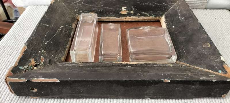 Stunning Unique Framed Perfume Bottles in Old Frame. (nr2)