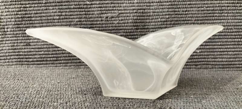 Magnificent Satin Frost with White Art Studio Glass Bowl